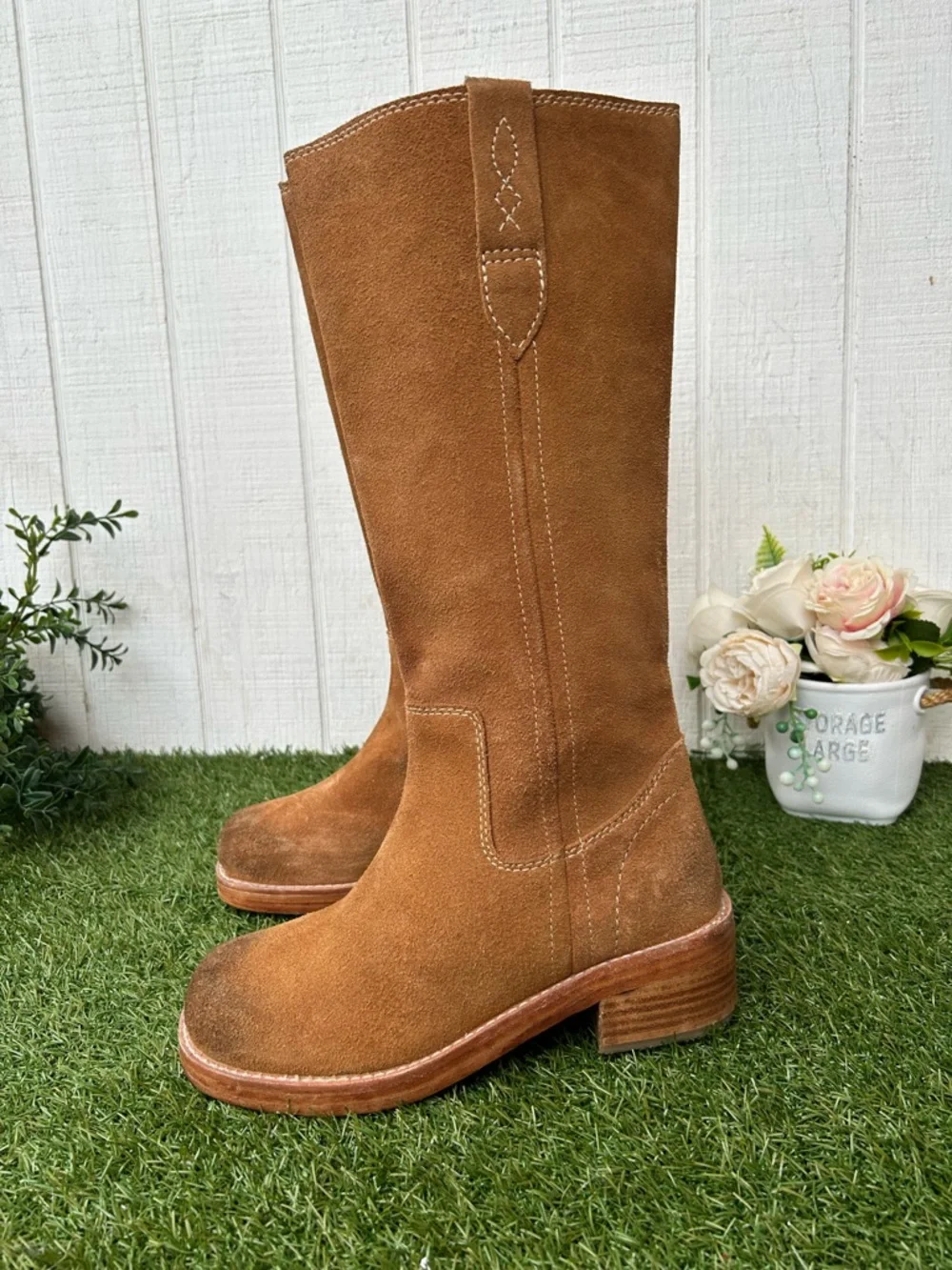 Free People Brown Suede Pull-on Boots